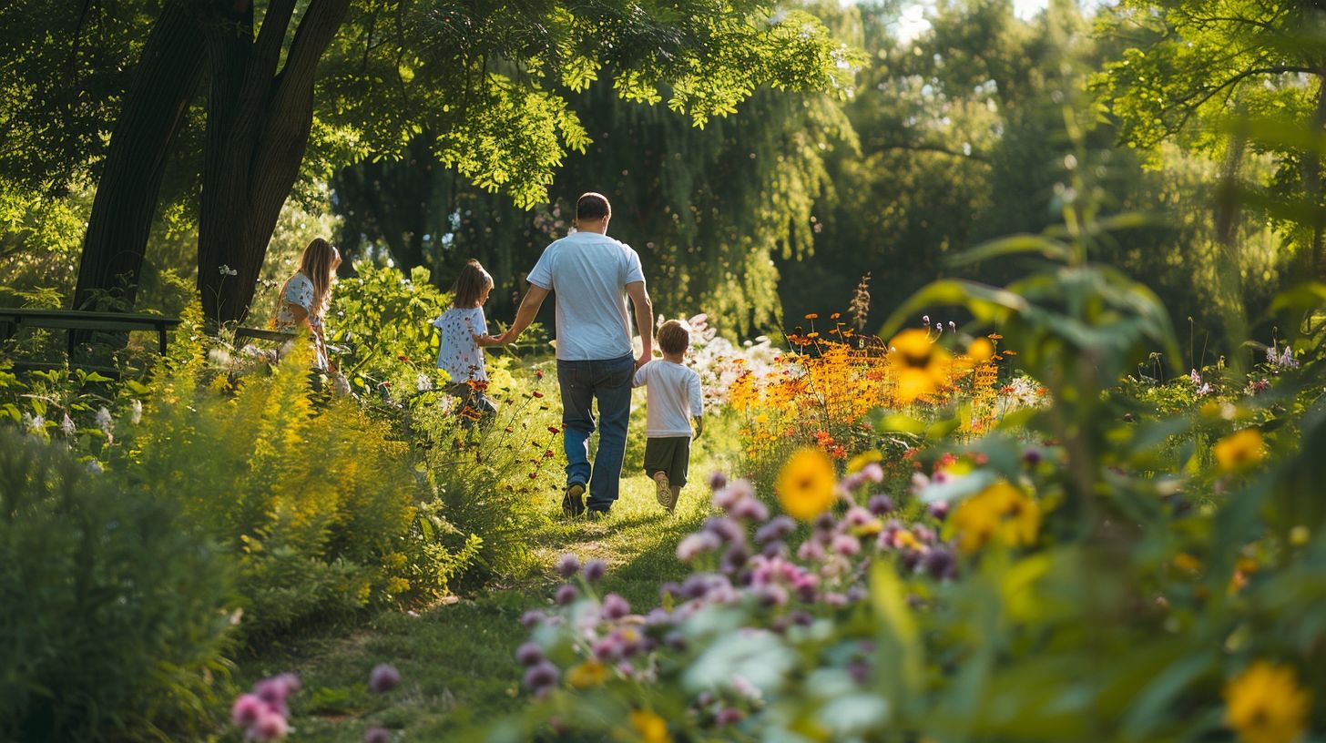 A family enjoying a day at the colorful park, captured with a DSLR camera. A family enjoying a day at the colorful park, captured with a DSLR camera.