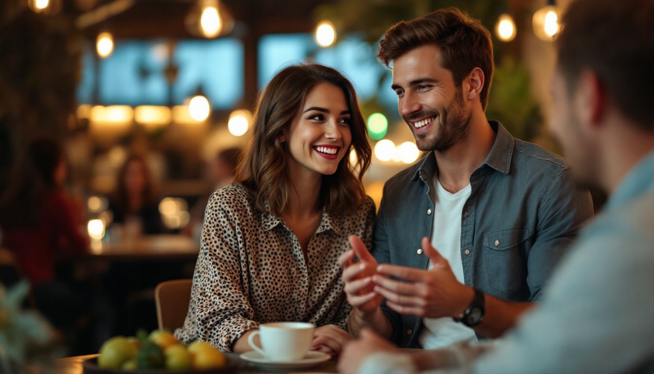 A young couple meets with a wedding planner in a stylish venue in Miami to discuss wedding details. A young couple meets with a wedding planner in a stylish venue in Miami to discuss wedding details.