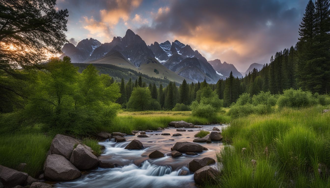 A scenic photo of Moraine Park's serene river surrounded by lush greenery and different people enjoying the atmosphere. A scenic photo of Moraine Park's serene river surrounded by lush greenery and different people enjoying the atmosphere.