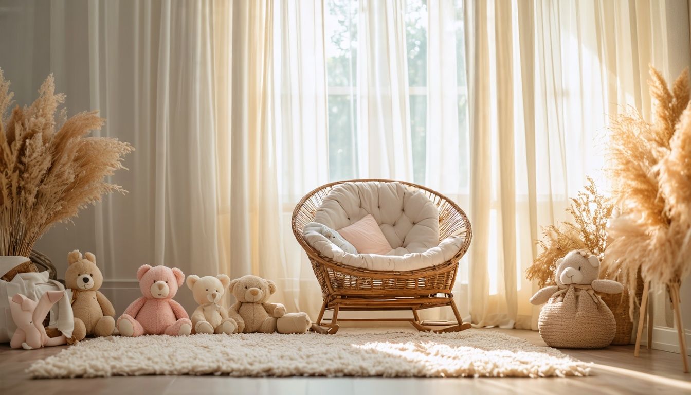 An indoor maternity photo shoot in nature-inspired nursery setting. An indoor maternity photo shoot in nature-inspired nursery setting.