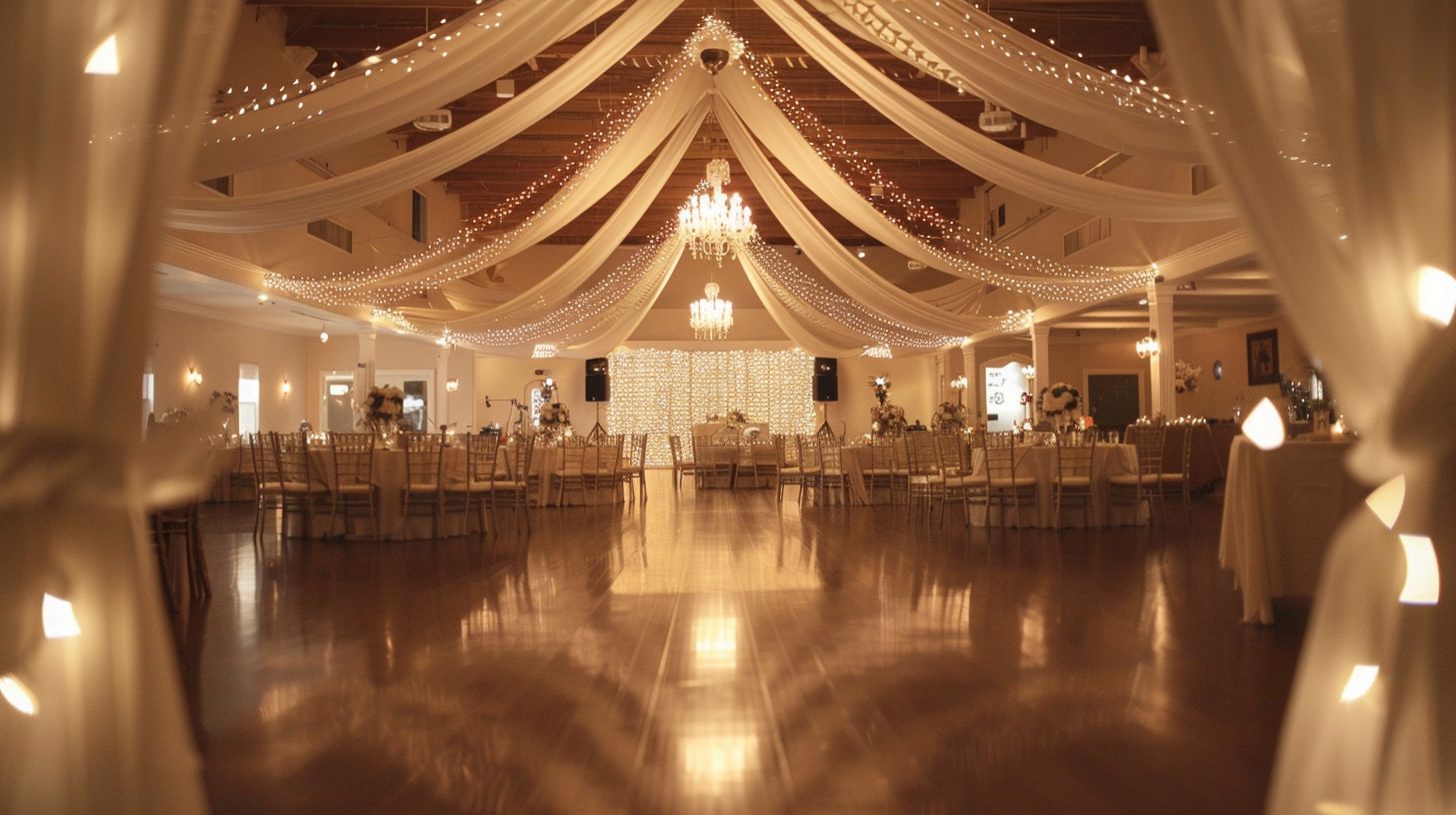 The wedding venue was decorated elegantly with a wide-angle lens. The wedding venue was decorated elegantly with a wide-angle lens.