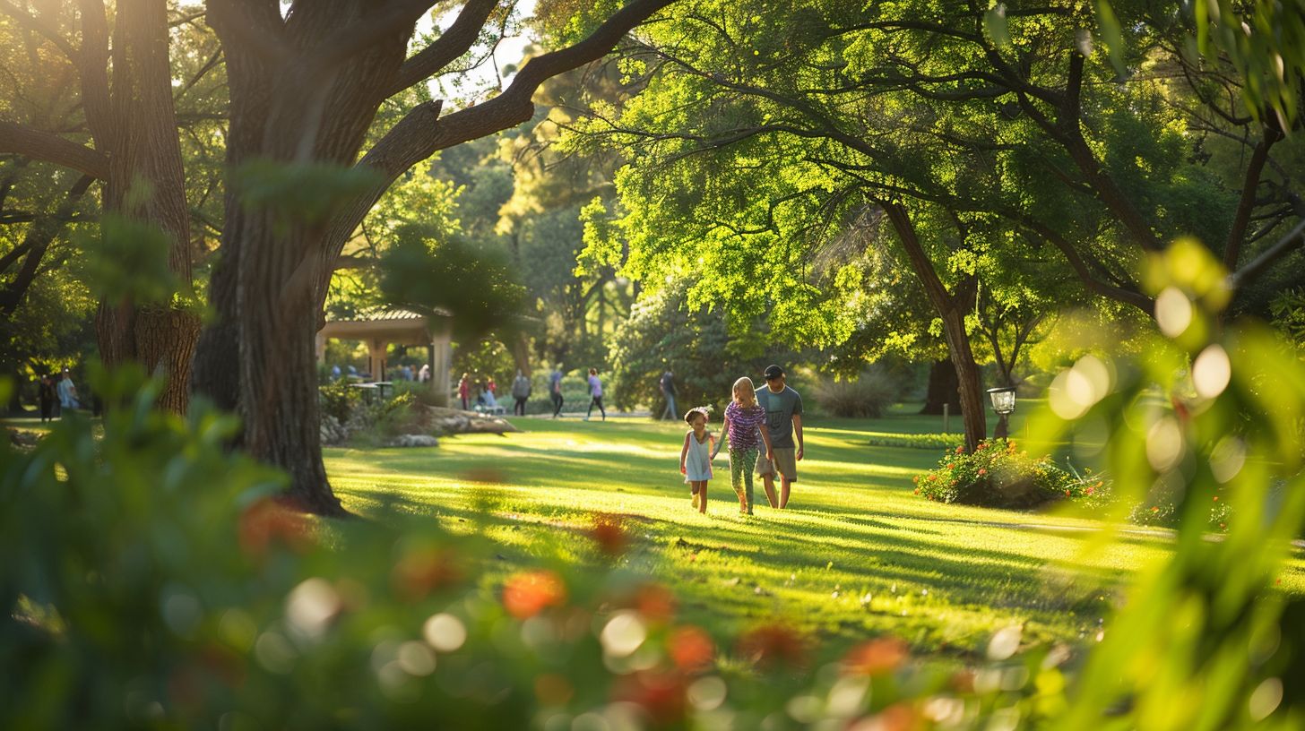 A family enjoying a day at the colorful park, captured with a DSLR camera. A family enjoying a day at the colorful park, captured with a DSLR camera.