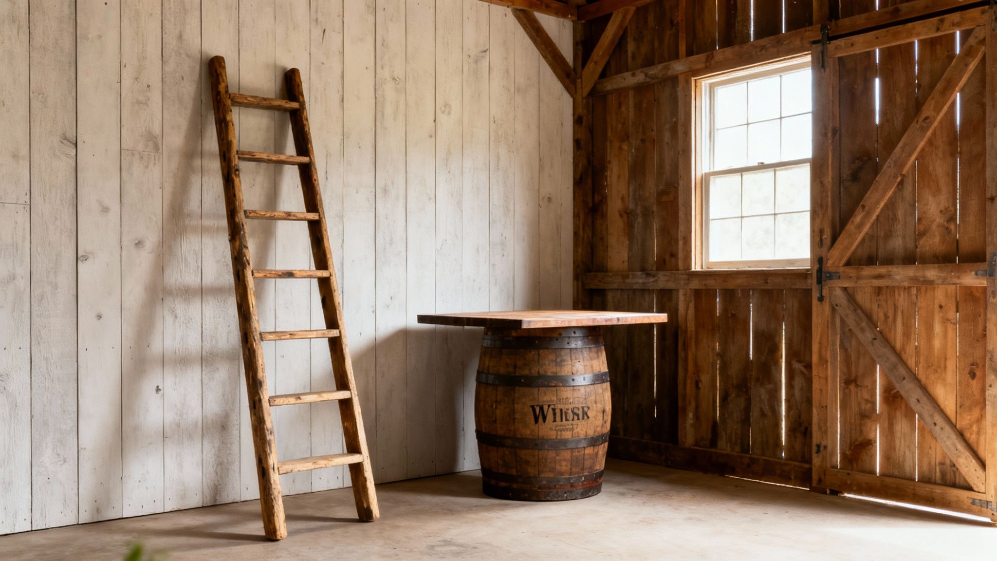 Repurposed Wooden Elements and Vintage Furniture