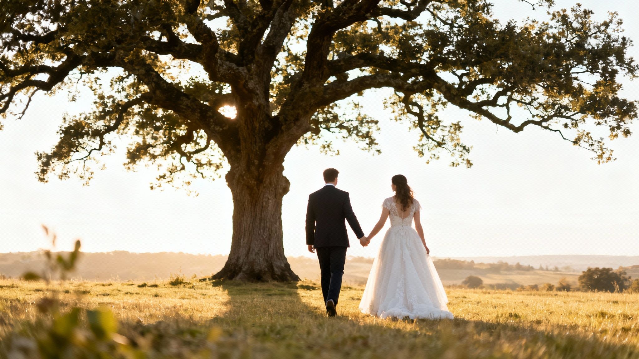 A bride and groom laughing together during their planned portrait session.