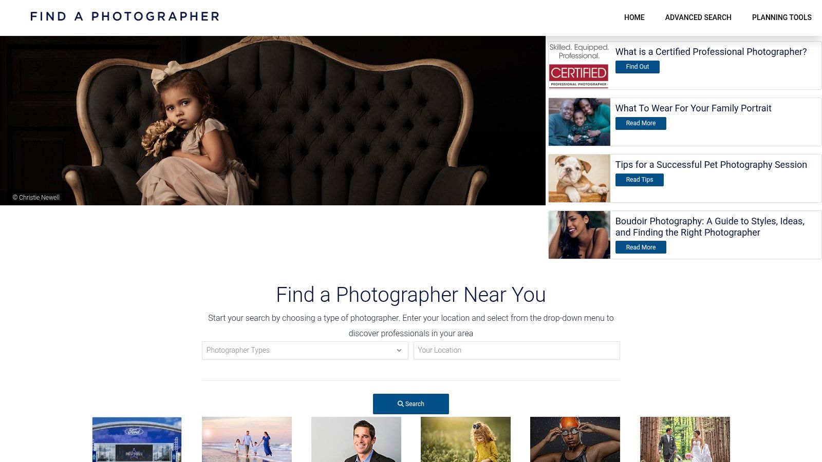 Find A Photographer (Professional Photographers of America – PPA)