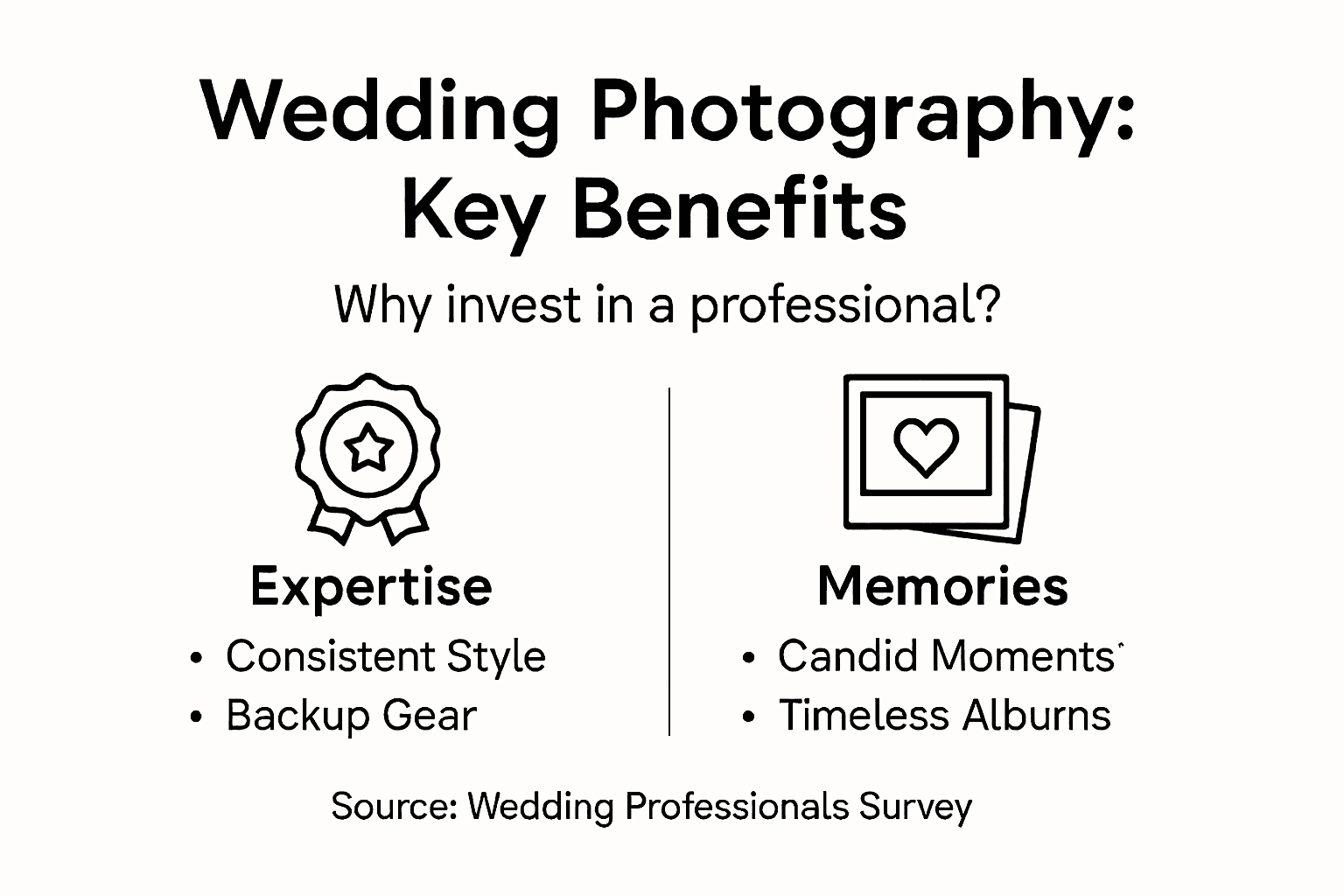 Infographic showing wedding photography benefits