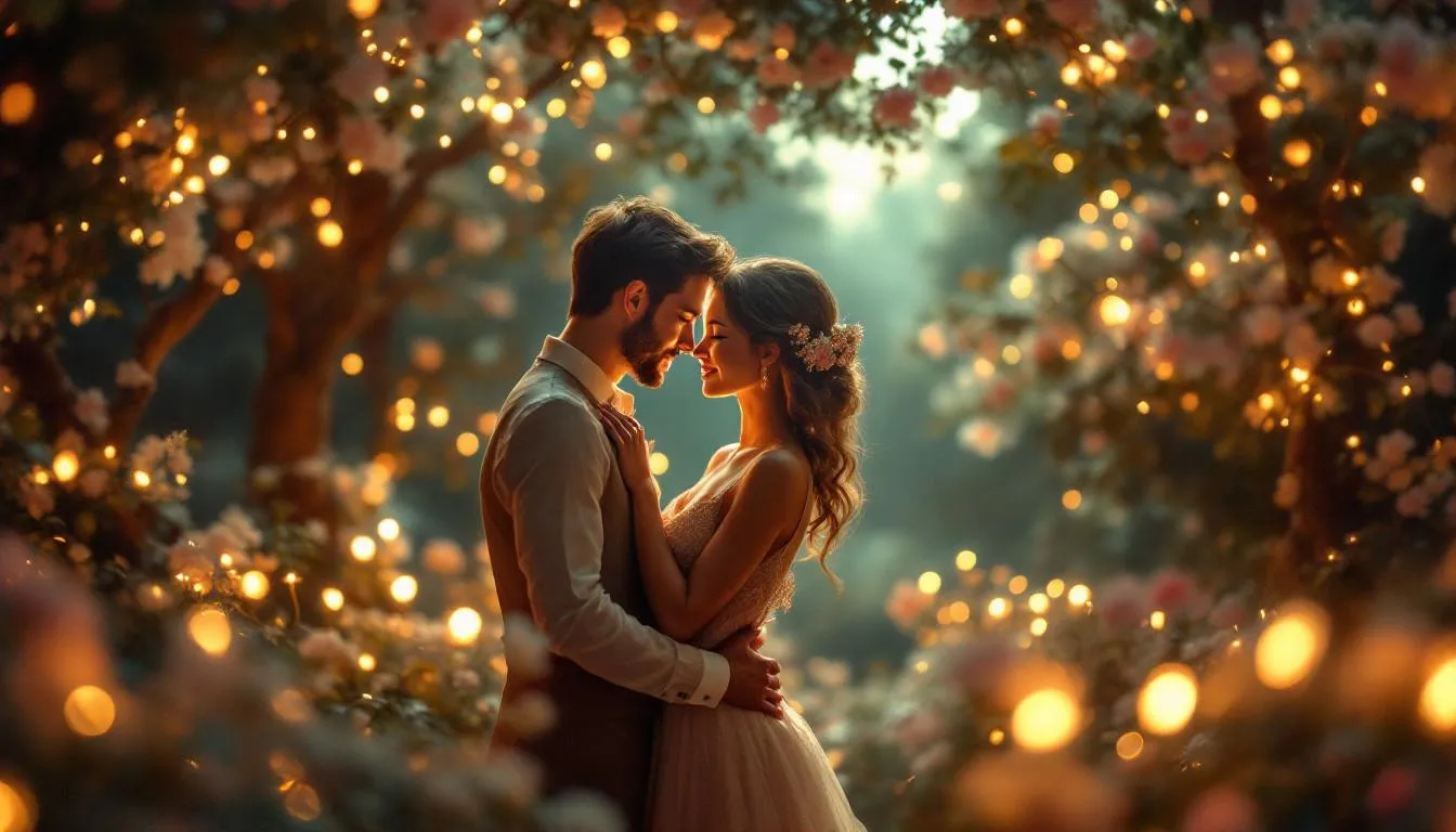 A romantic couple portrait showcasing love and connection.