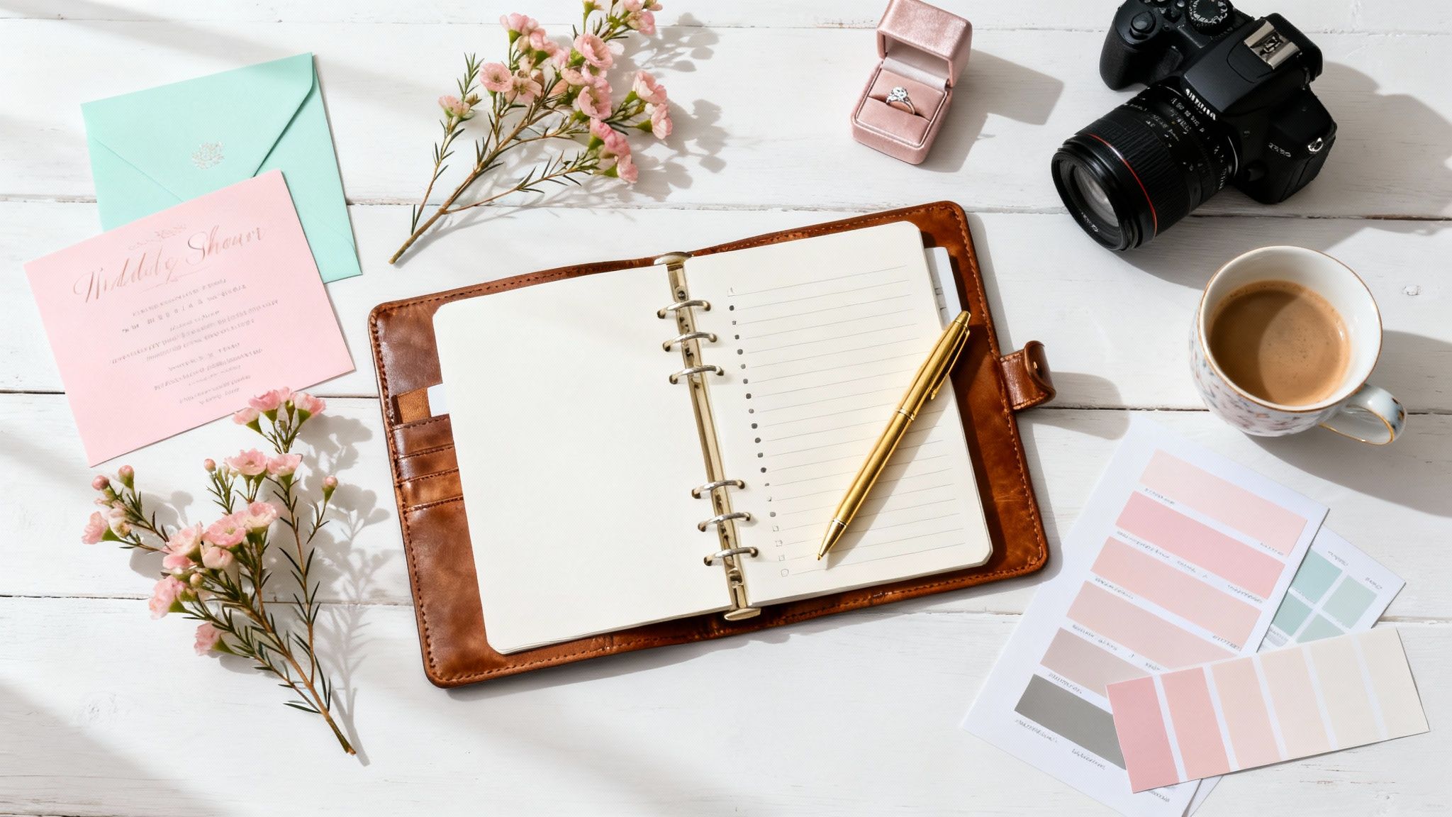 Bridal Shower Planning Checklist Planning Flatlay Jpg - Candid Studios