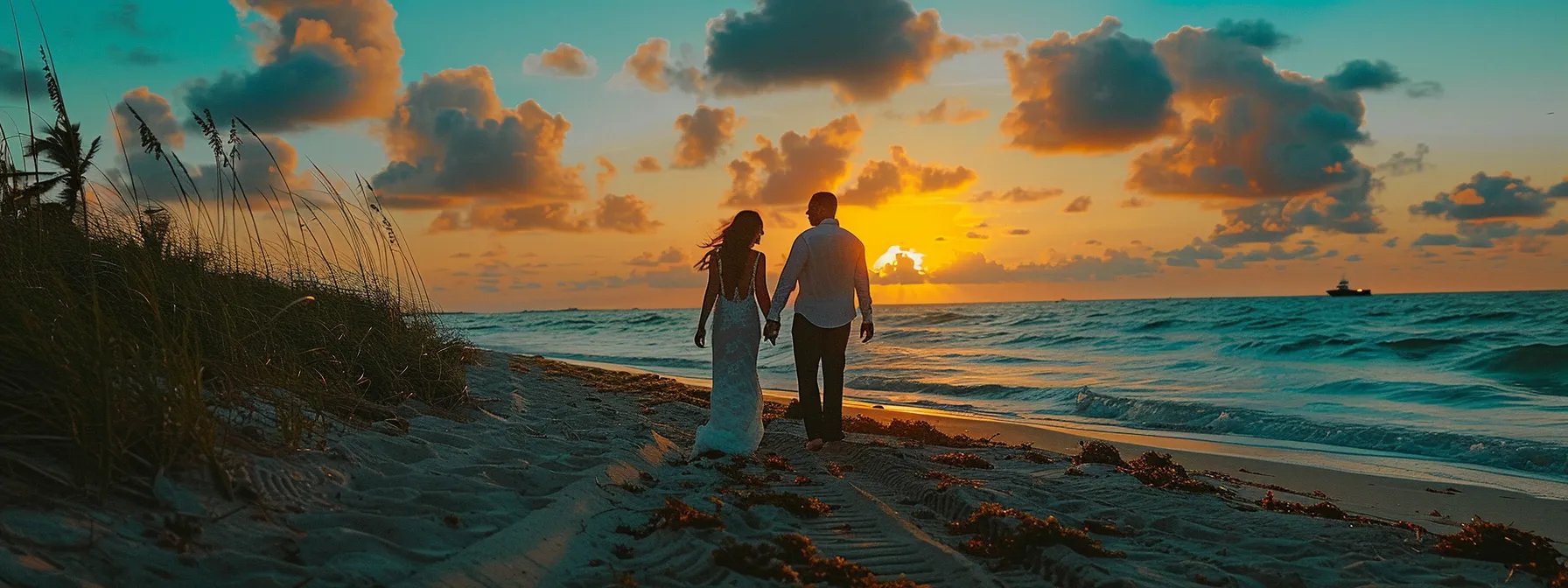 vibrant miami wedding photographers capturing modern, editorial style shots against a picturesque beach backdrop.