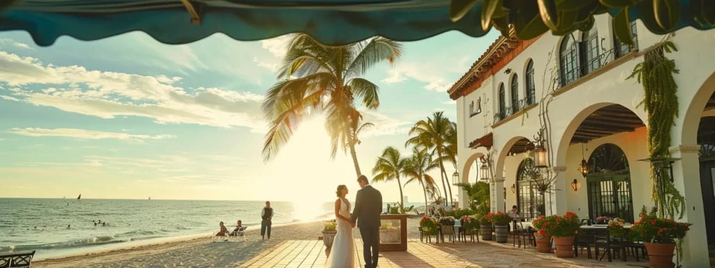 capturing a vintage miami wedding moment on a charming historic landmark by the beach.