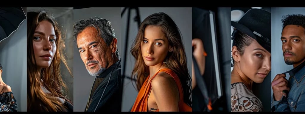 a diverse range of photographers, each with their distinct style and personality, showcasing their work in a bustling miami photography studio.