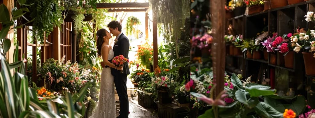 Tailored Wedding Photography Solutions in Miami: Your Detailed Guide 7 a bride and groom standing together in a lush garden setting, surrounded by a professional photographer capturing their intimate moments.