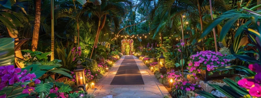 Your Guide to Miami's Most Unique Wedding Venues 5 a lush tropical garden venue in miami adorned with vibrant blooms and exotic foliage, creating a unique and picturesque setting for a wedding celebration.