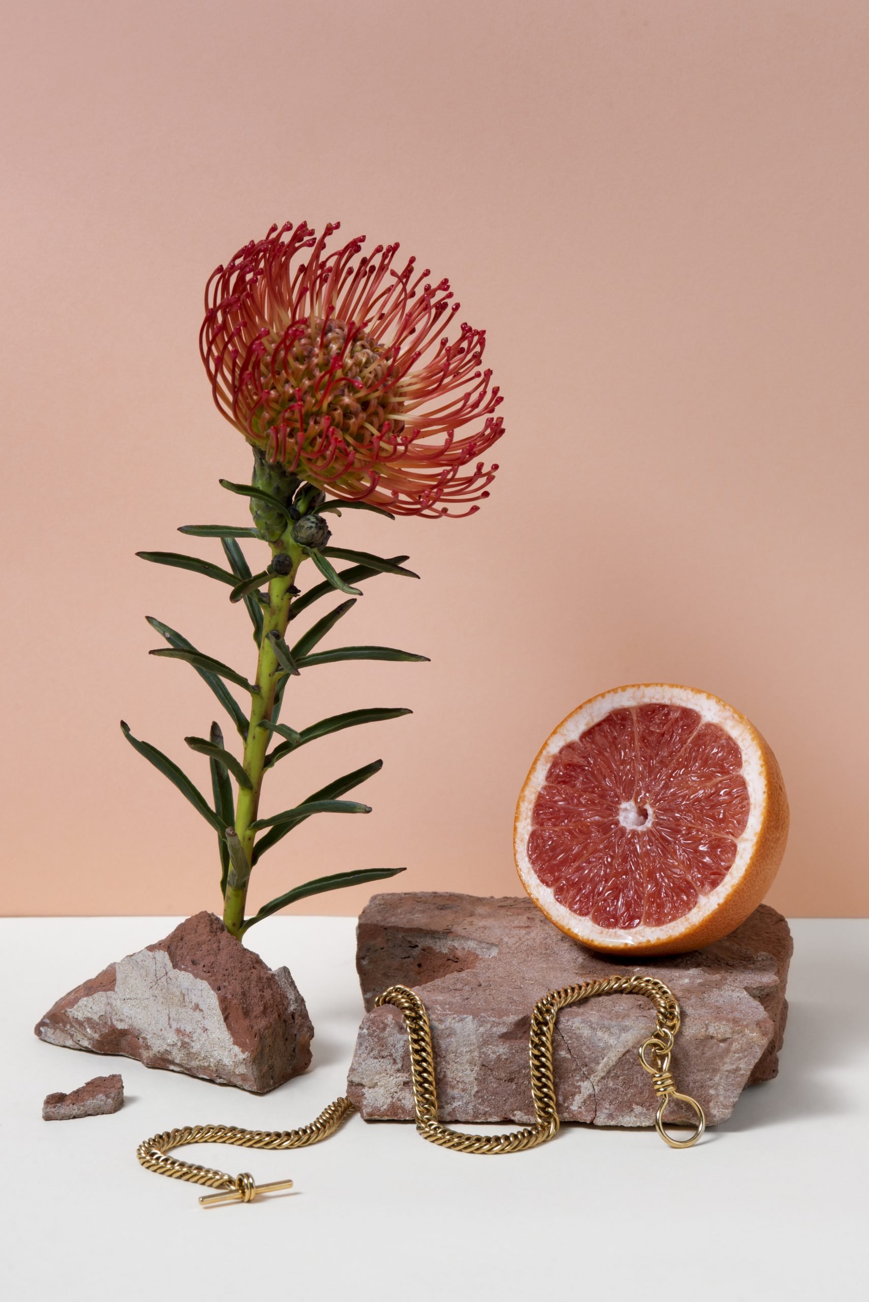 gold chain flower arrangement scaled