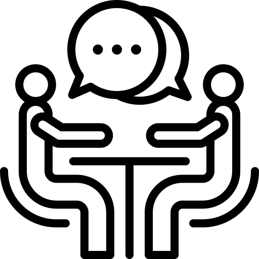 black svg png logo of two people sitting together