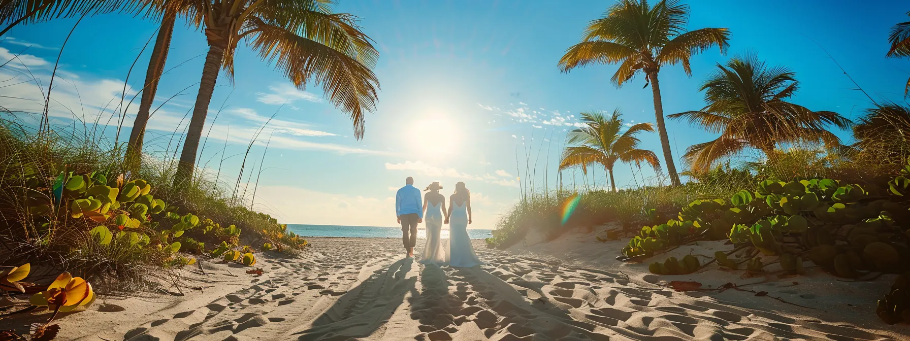 vibrant, tropical wedding photo shoot on the sandy beaches of miami.